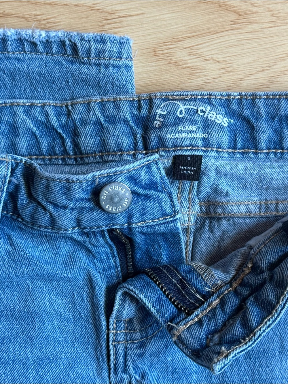 Girls Blue Flare Jeans - Size 8